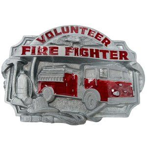 Volunteer Fire Fighter Belt Buckle Vintage Firefighter Fireman First Responder